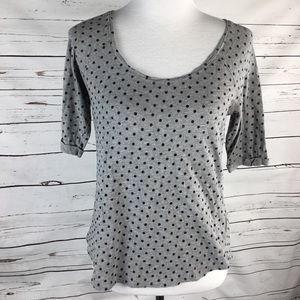 Madison Jules Grey w/ Blue Polka Dots. Size Medium